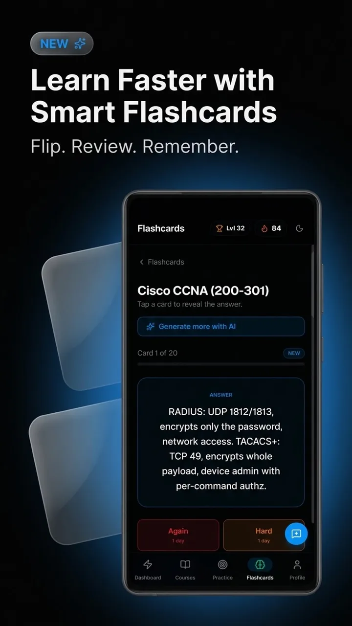 A spaced-repetition flashcard mid-review, scheduled by the SM-2 algorithm.
